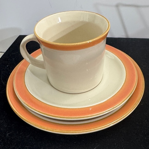 Vintage hand painted Ji Stonecrest Andre Ponche Peach Blossoms. three-piece set - Picture 3 of 4